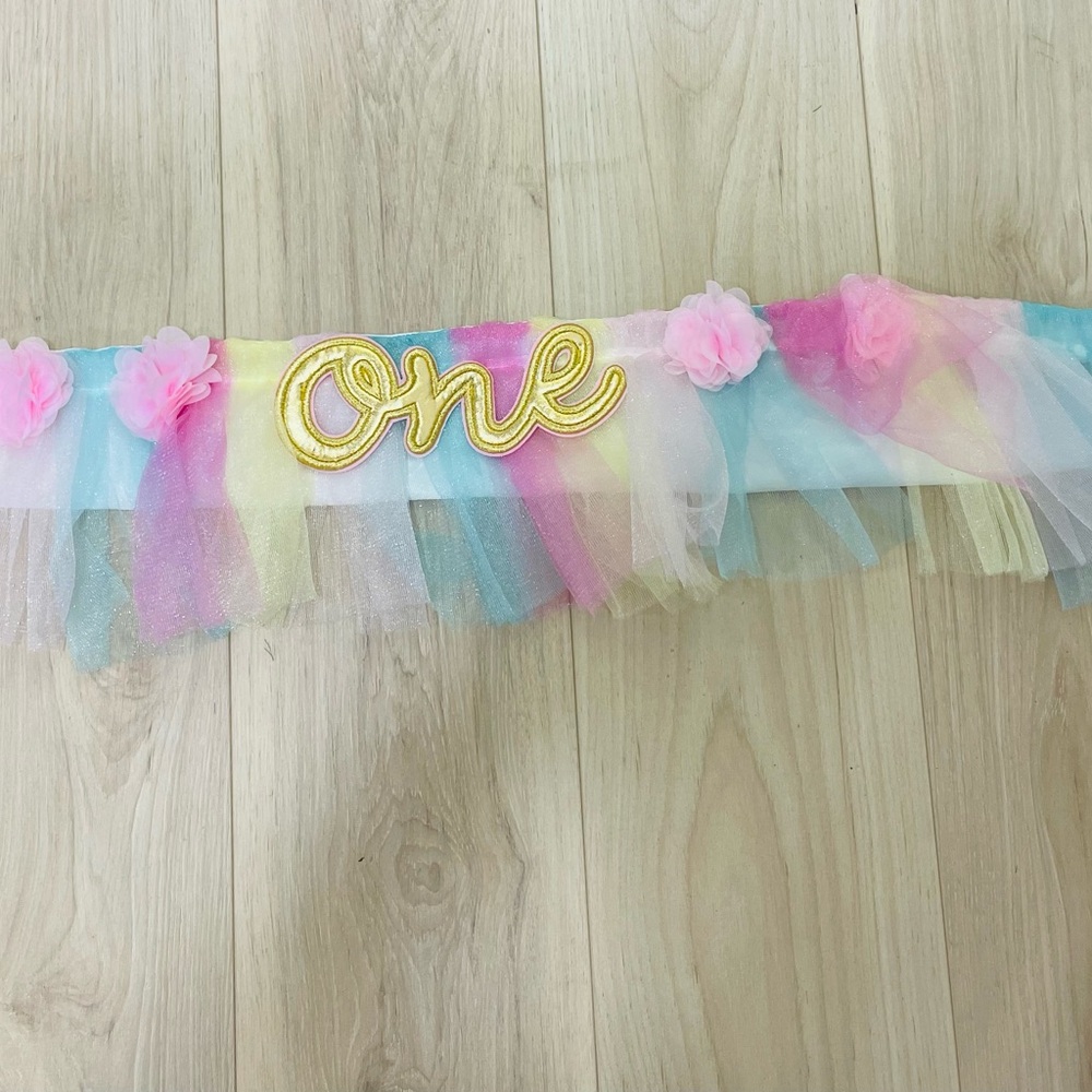 Rainbow High Chair Banner for 1st Birthday